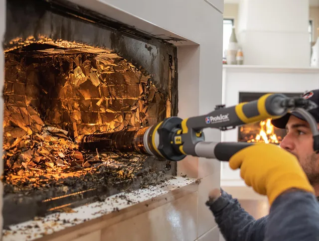 Professional chimney cleaning by Aurora Chimney Sweep in Aurora, OH