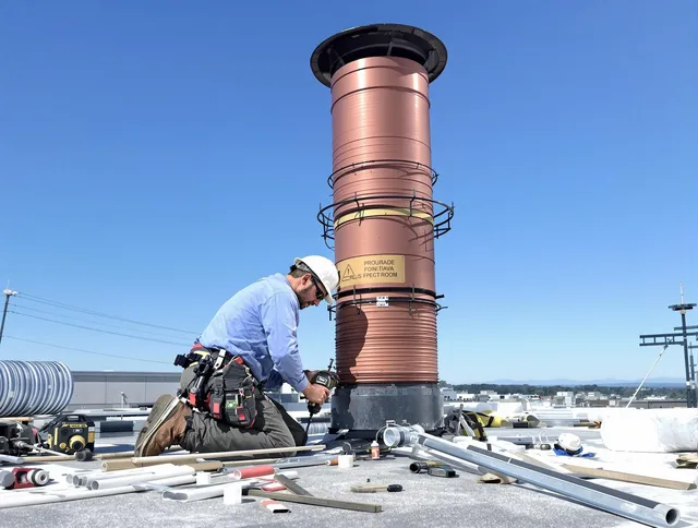 Installed chimney liner by Aurora Chimney Sweep in Aurora, OH