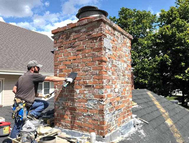 Completed chimney rebuild by Aurora Chimney Sweep in Aurora, OH