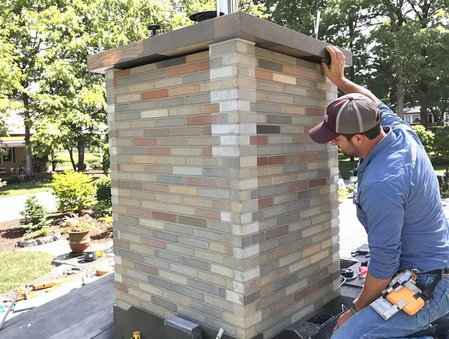 Aurora Chimney Sweep completing a modern chimney remodel in Aurora, OH