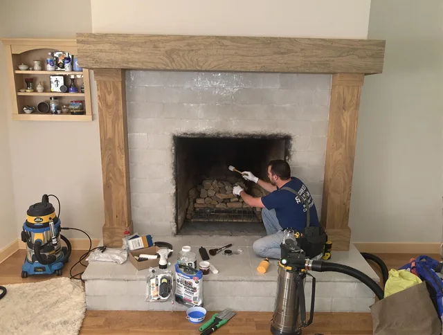 Detailed creosote removal process by Aurora Chimney Sweep in Aurora, OH