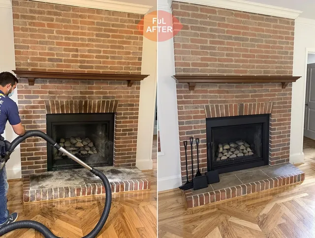 Aurora Chimney Sweep carefully sanitizing a fireplace in Aurora, OH