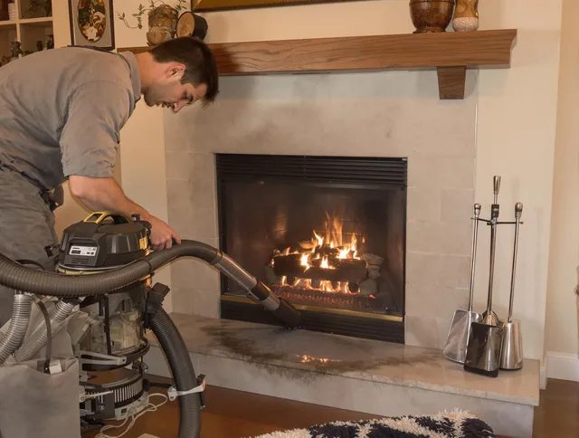 Routine fireplace upkeep by Aurora Chimney Sweep in Aurora, OH
