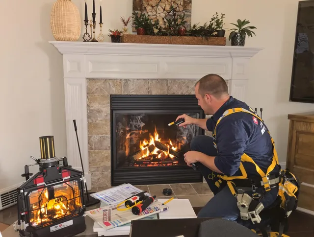 Safety-focused fireplace inspection by Aurora Chimney Sweep in Aurora, OH