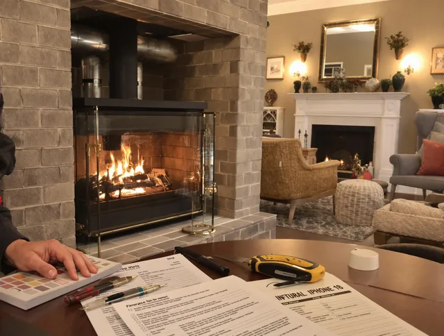 Aurora Chimney Sweep verifying fireplace safety measures in Aurora, OH
