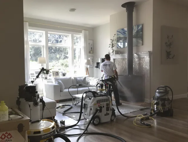 Soot removal service by Aurora Chimney Sweep for a fireplace in Aurora, OH